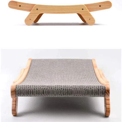 Detachable 3 in 1 wooden frame cat scratching board wear-resistant integrated vertical multi-model cat bed cat claw grinding toy