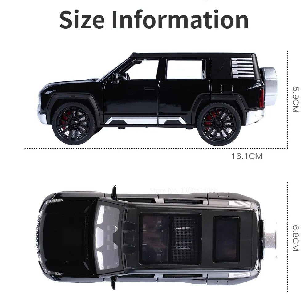 1/32 Alloy Model Cars BYD Look Up Off-road Vehicles Diecasts Model Toy 6 Doors Can Be Opened with Light Sound SUV for Gifts