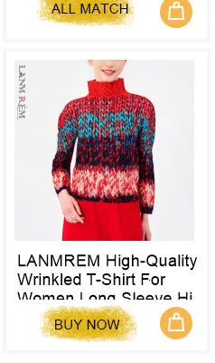 LANMREM New Batwing Sleeve Pleated Women's T-shirt American Style Loose Versatile Chic Round Collar Pullover Tops 2DB6558
