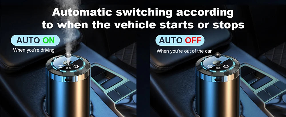 Smart Car Air Aromatherapy Diffuser Fragrance Car Air Fresheners Adjustable Humidifier Essential Oil Diffuser LED Ambient Light