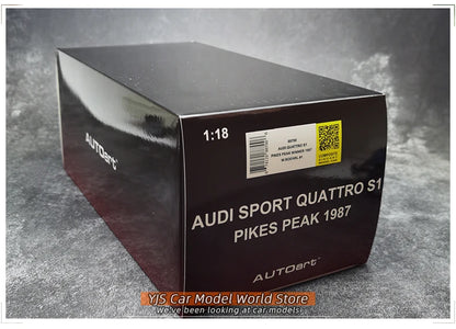 AUTOART 1/18 Audi Sport Quattro S1 Pikes Peak 1987 #1  Racing car model Car model Static ornament Collect Metal material