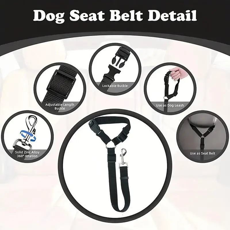 Dog Seat Belt for Vehicle Secure, Pet Car Tether Safety Leash for Dogs In Vehicles, Dog Seatbelt Tether,  Christmas Gift