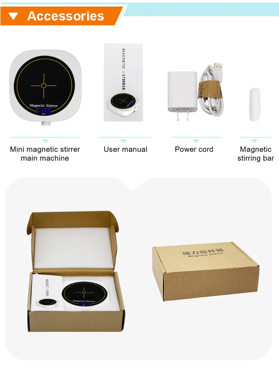 WESTTUNE Digital Display Magnetic Stirrer Laboratory Magnetic Mixer Portable Liquid Stirrer Plate with Stir Bar 200-2000 RPM
