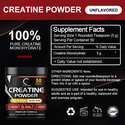 GPGP GreenPeople Creatine Monohydrate Powder Creatine Powder Muscle Recovery Muscle Builder for Men & Women Workout Supplements