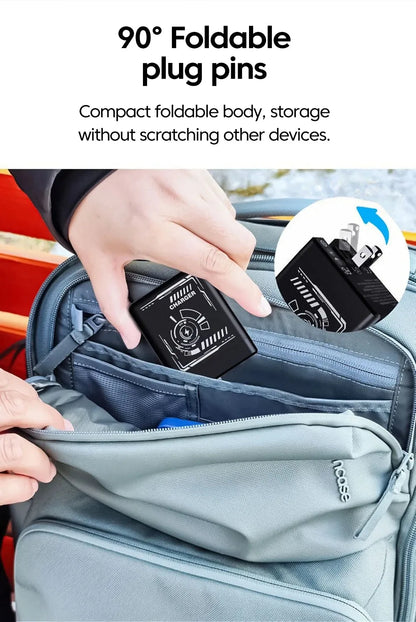 120W GaN Fast Charger With Retractable Type-C Cable Portable PD Mobile Phone Adapter For iPhone 17 16 Pro Samsung Xiaomi Huawei