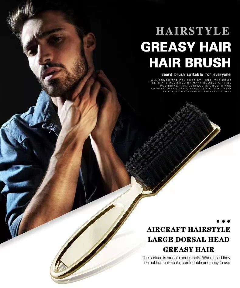 Soft Hair Cleaning Brush Barber Plastic Handle Retro Neck Duster for Salon Hairdressing Styling Tool to Remove Comb Breaks