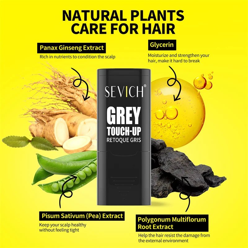 Waterproof Quick Hair Dye Stick with Comb Temporary Long-Lasting Hair Color Stick Disposable Fast Gray Coverage Hair Color Pen