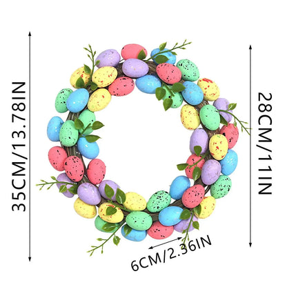 Easter Garland Creative Easter Egg Element Wreath Window Door Garden Gate Decorative Hanging Holiday Party Decor Door Sign