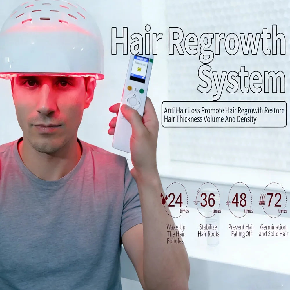 Anti Hair Loss & Scalp Care Hat, 6750mW High Power Light Therapy Cap, 210 LED 90 Laser 650/660nm for Fast Hair Growth Regrowth