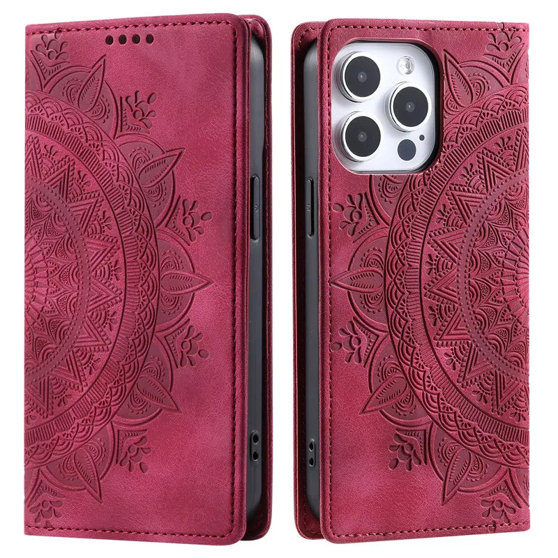 Wallet Luxury Phone Case For Xiaomi Redmi 9A 9C NFC Note 9S 9 Pro Max Redmi9 Power 9T Leather Magnetic Flip Cover Totems Coque
