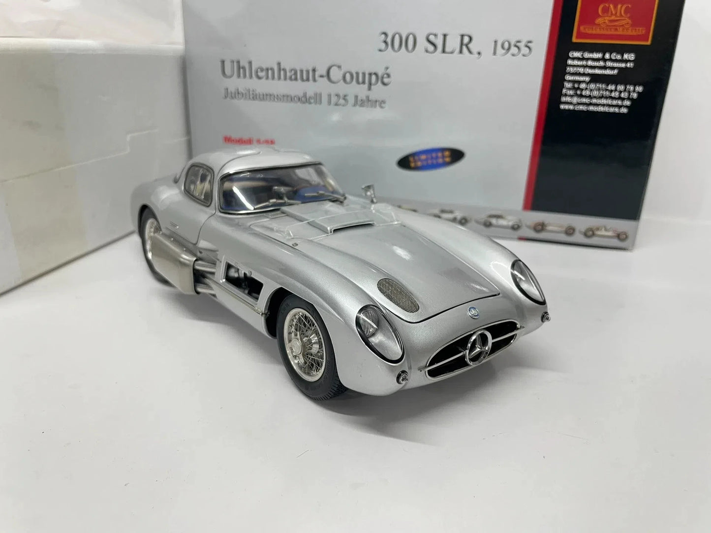 CMC 1:18 300 SLR Uhlenhaut Coupe 1955 Vintage Car Simulation Limited Edition All Open Alloy Metal Static Car Model Toy Gift