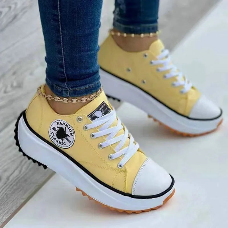 New Women Pattern Canvas Sneakers Women Casual Shoes Women Sneakers Shoes Flat Lace-Up Zapatillas Mujer Chaussure Femme