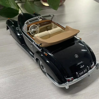 1:18 Benz Convertible Car Model Die-cast Alloy Collection 300 Sc Cabriolet 1957 & Coupe 1955 The Paint Defective