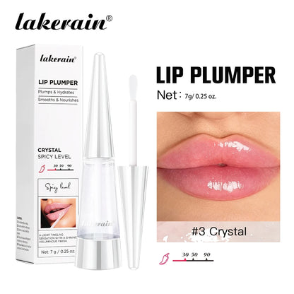 Lakerain Lip Plumper Deep Hydration Long-Lasting Nourishment High-Shine Gloss Shining Voluminous Finish Lip Moisturizing Liquid