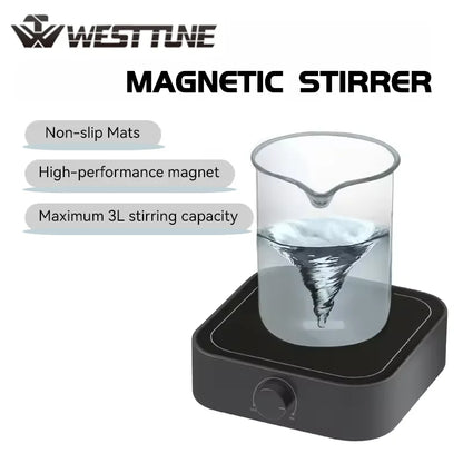 WESTTUNE Laboratory Magnetic Stirrer 3000RPM 3L Magnetic Mixer Stir Plate with 2PCS Stir Bar No Heating Lab Stirring Equipment