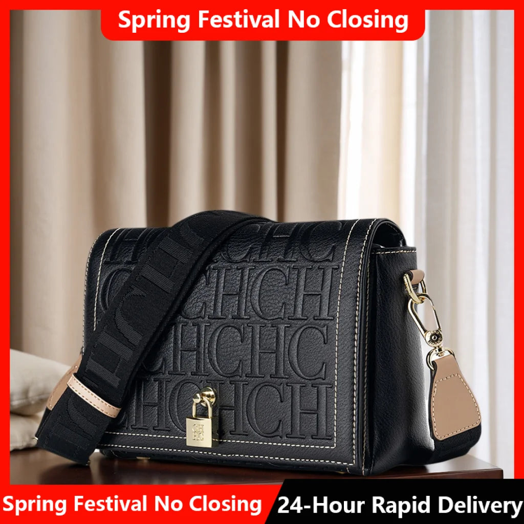 CH Solid Color Crossbody Bag Letter Printing High Quality Women's Fashion Elegance Classic Women's Bag