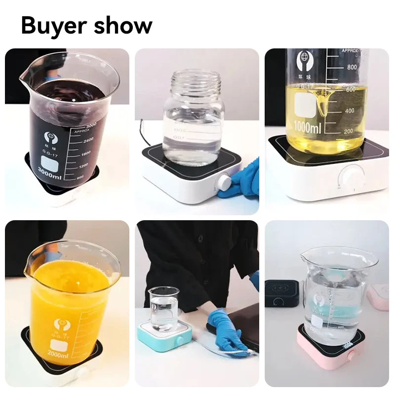 WESTTUNE Laboratory Magnetic Stirrer 3000RPM 3L Magnetic Mixer Stir Plate with 2PCS Stir Bar No Heating Lab Stirring Equipment