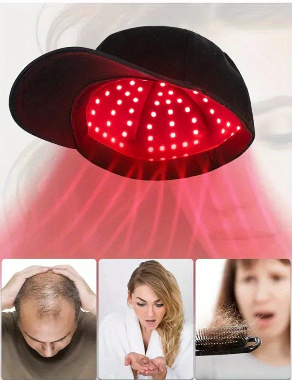 660nm 850nm Red Light Infrared Hair Therapy Hair Growth Cap for Hair Regrowth Anti Hair Loss Relax Scalp Care Hat Anti Hair 2026