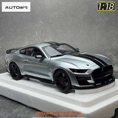 AUTOART New 1/18 scale Ford Mustang Shelby GT500 WHITE SILVER  Sports car model Static display Collection Holiday gift 73097