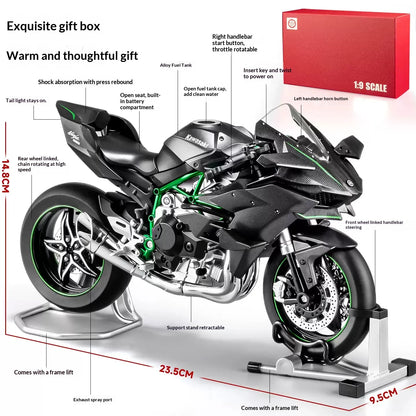 Kawasaki H2R motorcycle scale 1:9  model alloy simulation motorcycle model hand-made ornaments gift