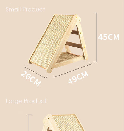 Wooden Cat Scratcher Cat Scratching Post Sisal Wear-resistant Cats Kitten Scratching Grinding Paws Toys Furniture Protector