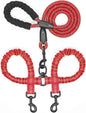 Double Dog Leash, Dual Dog Leash, 360 Swivel Tangle Free Bungee Walking Training Leash for Large Medium Dogs, Shock Absorbing Bu