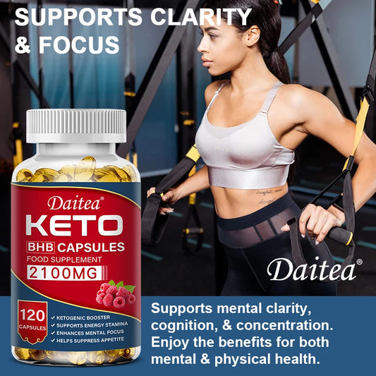 Keto BHB Capsules 2100mg - Supports Weight Management, Energy, Concentration, Promoting Metabolism, Ketogenic Diet Ketone Supplement