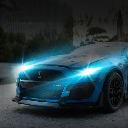 Ford Mustang Shelby GT500 Large Size  Alloy Sports 1:18 Car Model Diecasts Metal Racing Car Model Sound and Light Simulation