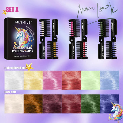 Disposable Hair Color Brush Washable Temporary Dye Comb No Loss Folding Styling Stick For Home DIY Colorful