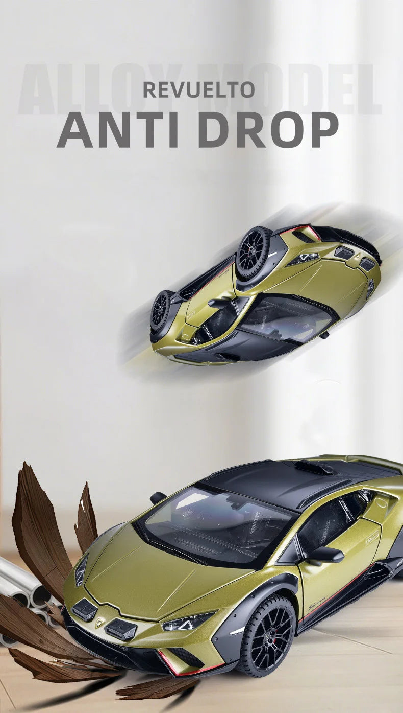 Lamborghini Huracan Sterrato 1:24 Alloy Scale Car Model Diecast Metal Vehicle Miniature Car Sound＆light Toy Car Gift