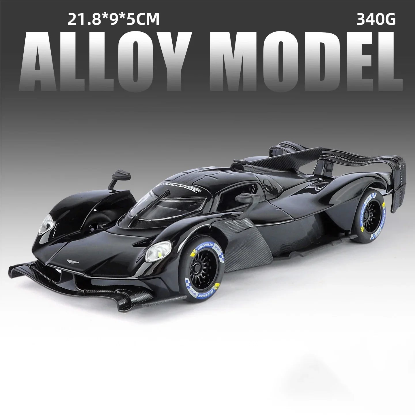 Aston Martin Valkyrie AMR PRO 1:24 Alloy Car Model Sound and Light Pull Back Toy Collectibles Gift