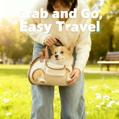 Single shoulder crossbody bag for small and medium dogs, multi-functional pet carrier for walking