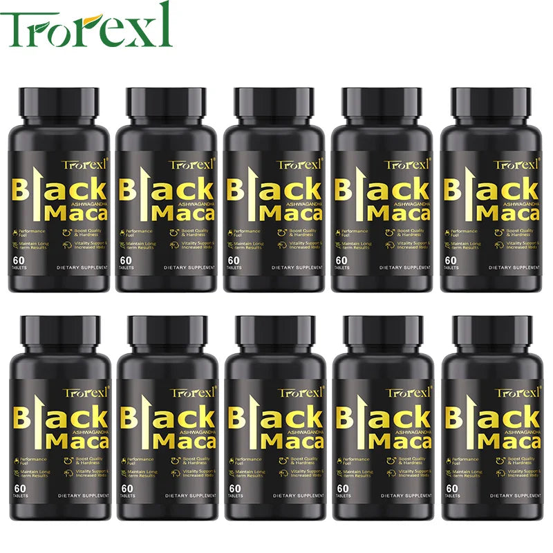Natural 60 Tablets Black Maca ERECTEnhancer, Male Power Strength Supplements for Volume Enhancing, Max Stamina Capsule for Man