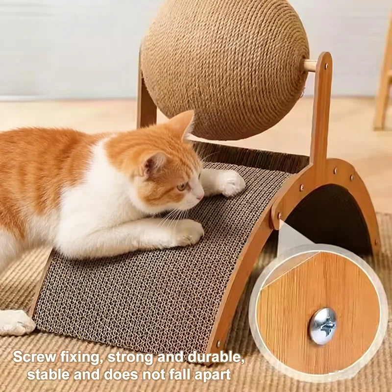 Natural Sisal Ball Arch Cat Scratcher Toy Corrugated Paper Cat Claw Grinding Board Self Playing Cat Toy For Indoor Cats