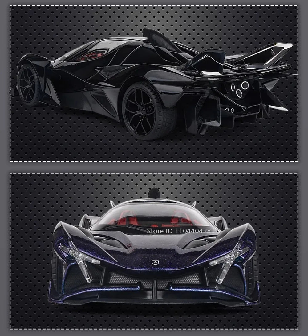 Lambor V12 Apollo EVO 1:18 Model Car Diecast Alloy Car Doors Opened Sound Light Pull Back Miniature Sportscar Collect Decoration