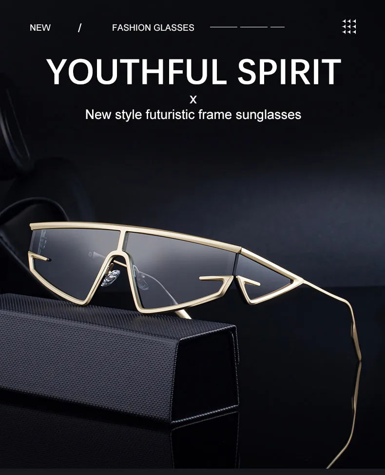 Y2K Punk Shield Irregular Sunglasses Women Luxury Brand Steampunk Cycling UV400 Goggle Eyewear Trendy WindProof Sun Glasses 2026