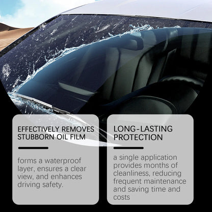 Automotive Car Oil Film Cleaning Brush,150ml Glass Oil Film Remover for Car Window,Windshield Brush For Car Care