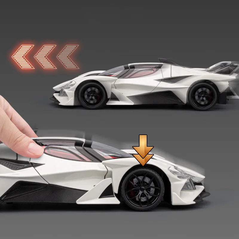 Apollo Project EVO Alloy Sports 1:18 Car Model Diecast Metal Concept Racing Car Vehicle Model Sound and Light Toy Gift