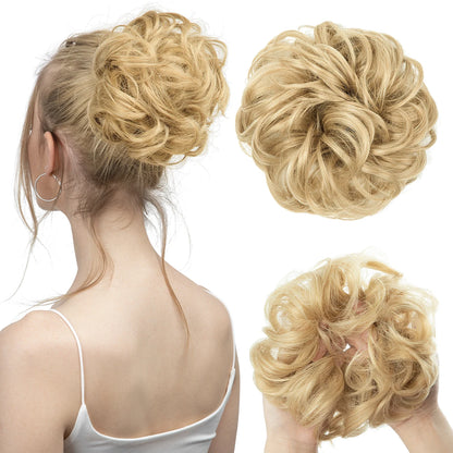 Synthetic Messy Hair Bun Extensions Big Curly Elastic Hair Scrunchies Hairpieces Chignon Donut Updo Hair Pieces for Women