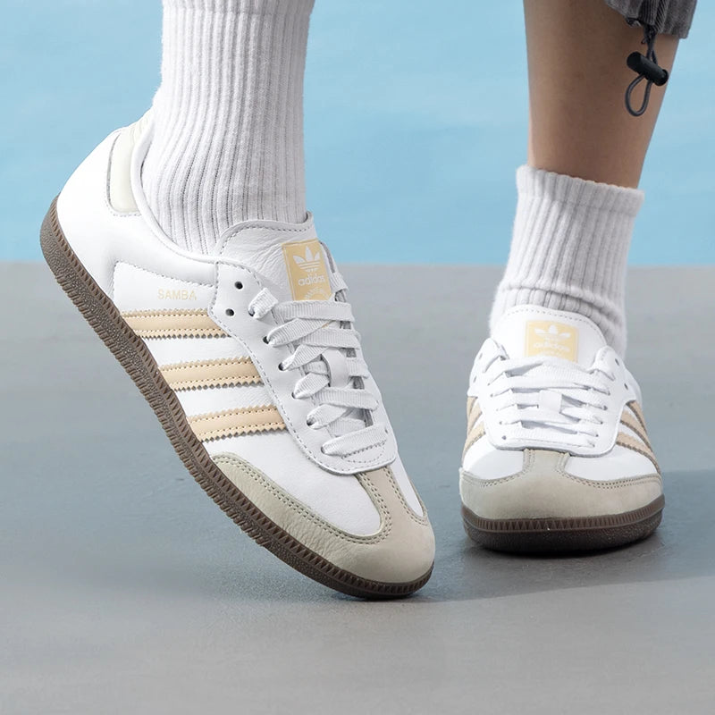 Adidas Originals Samba Women's Sneakers Retro Trendy Fashion T-Toe Shoes Low-Top Lightweight Casual Shoes Jh7300