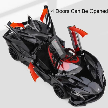 Lambor V12 Apollo EVO 1:18 Model Car Diecast Alloy Car Doors Opened Sound Light Pull Back Miniature Sportscar Collect Decoration