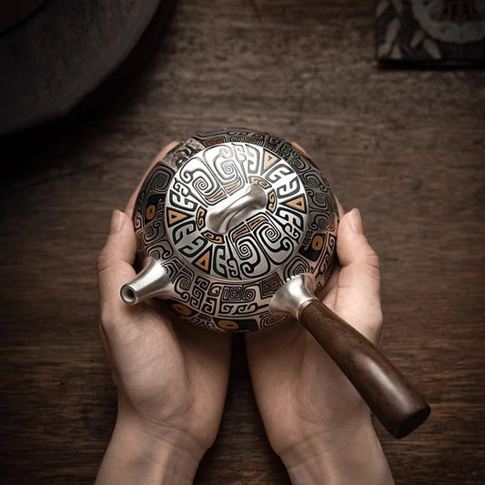 999 pure silver tea set with teapot and ladle