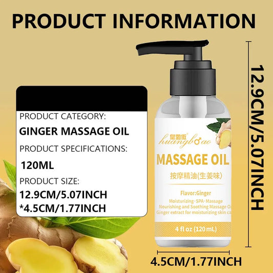 Ginger Massage Oil for Relaxing Muscles Massage Oil for Massage Body Oil for Skin Moisturizing for Men and Women 120ml