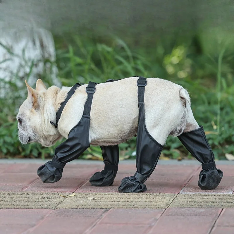 Waterproof Dog Shoes Adjustable Pet Boots for Outdoor Walking Rain Day Paw Protection Soft French Bulldog Booties Dog Show