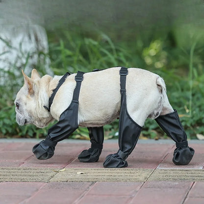 Waterproof Dog Shoes Adjustable Pet Boots for Outdoor Walking Rain Day Paw Protection Soft French Bulldog Booties Dog Show