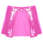 Womens Patent Leather Mini Skirt Female Wet Look Clubwear Rave Custom for Pole Dancing Open Front One Button Bodycon Skirts