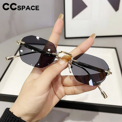 New Rimless Luxury Sunglasses Women 
 Diamond Cut Sun Shades For Man And Women Designer Brand Glasses UV400 Frameless Eyewear