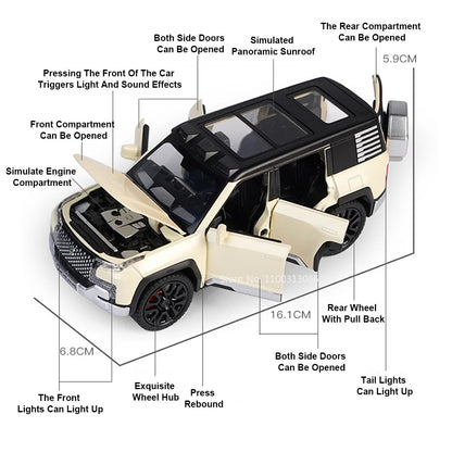 1/32 Alloy Model Cars BYD Look Up Off-road Vehicles Diecasts Model Toy 6 Doors Can Be Opened with Light Sound SUV for Gifts