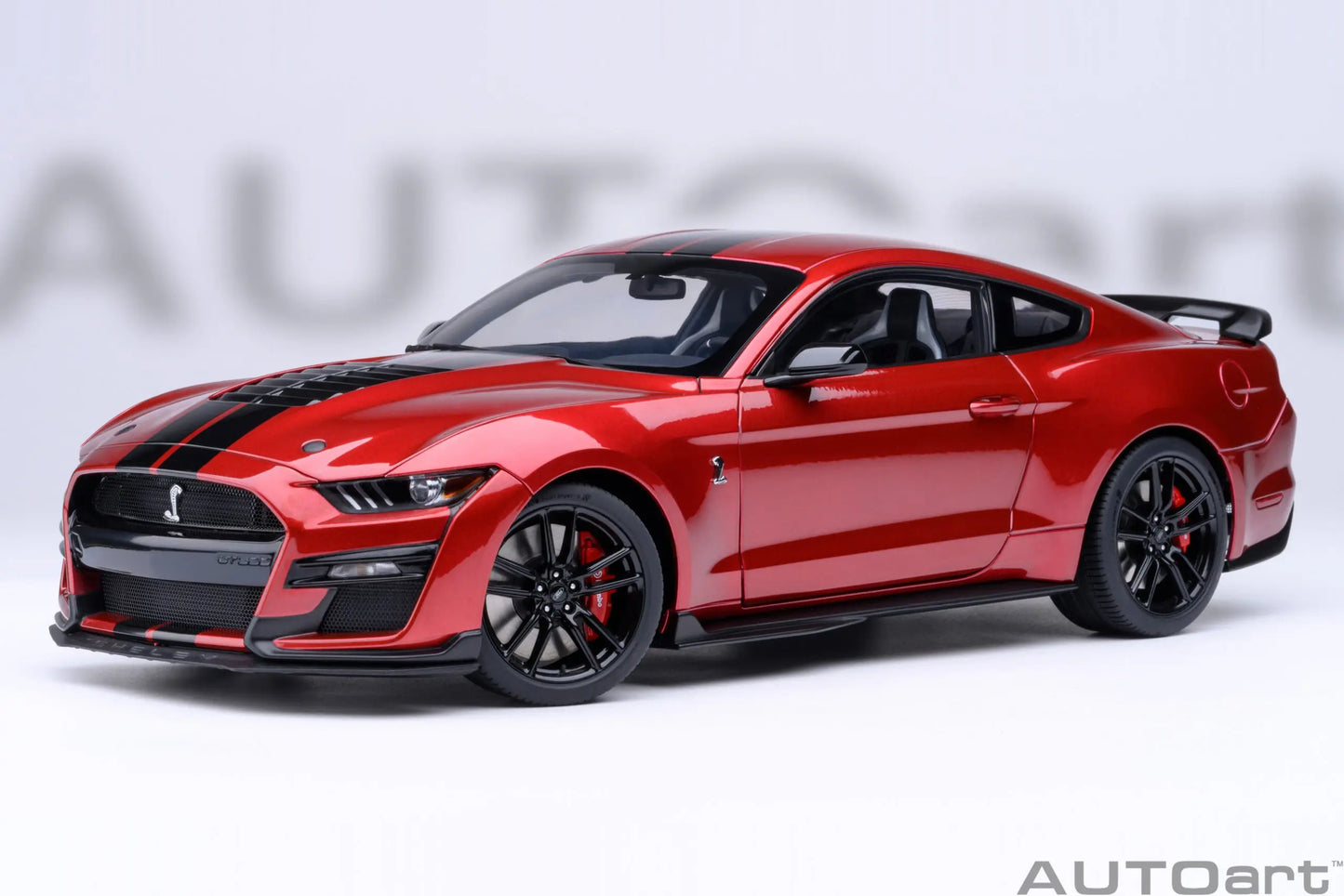 AUTOART New 1/18 scale Ford Mustang Shelby GT500 WHITE SILVER  Sports car model Static display Collection Holiday gift 73097