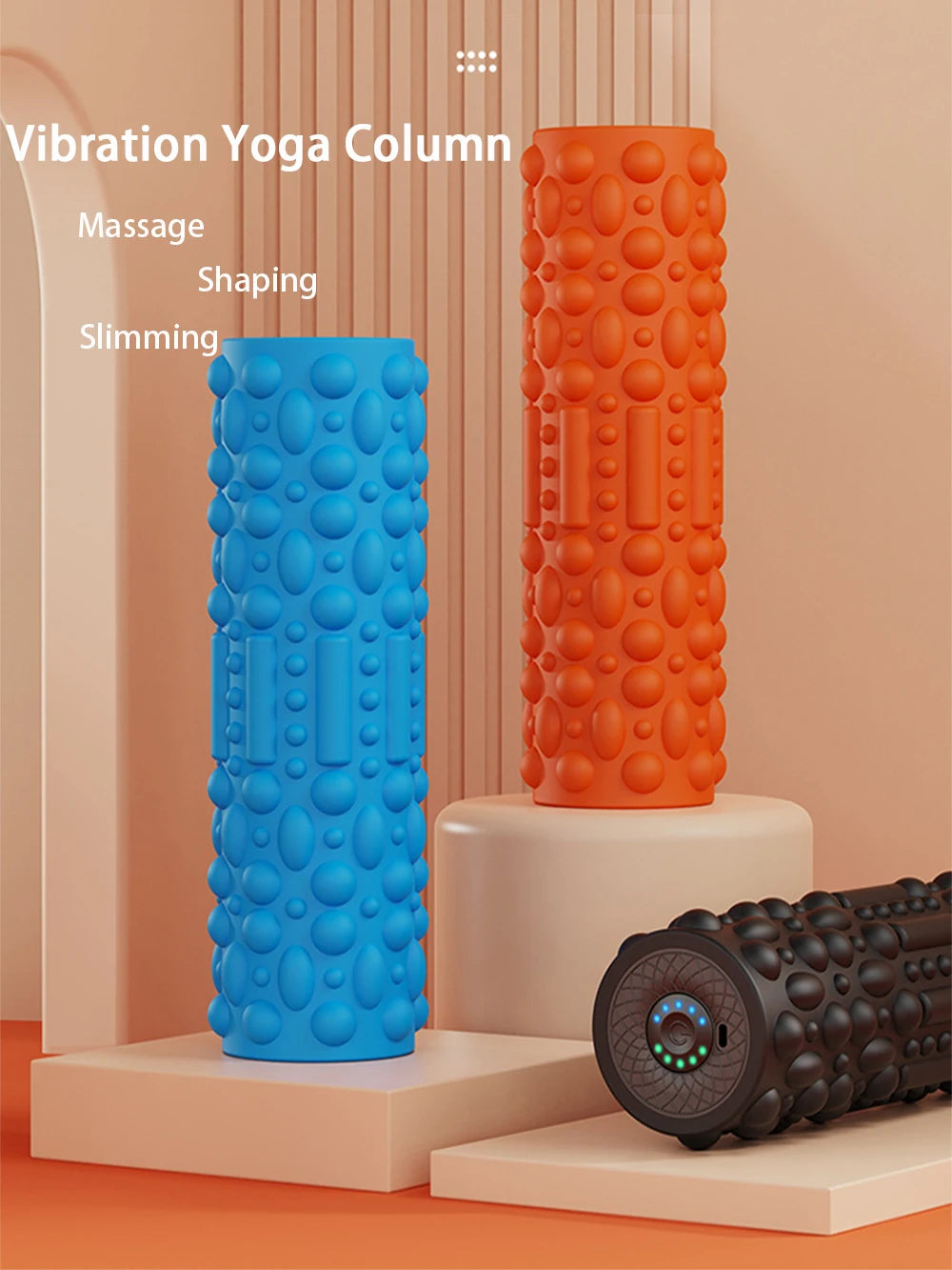 Rechargeable 5 Gears Vibrating Massage Ball Portable Peanut Massager Vibrating Foam Roller For Fitness Mobility Yoga Relaxation